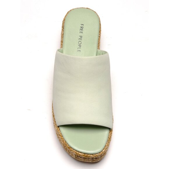 🎉LAST CHANCE🎉 FREE PEOPLE Harbor Raffia Flatform Sandals / Light Sage - Picture 10 of 12